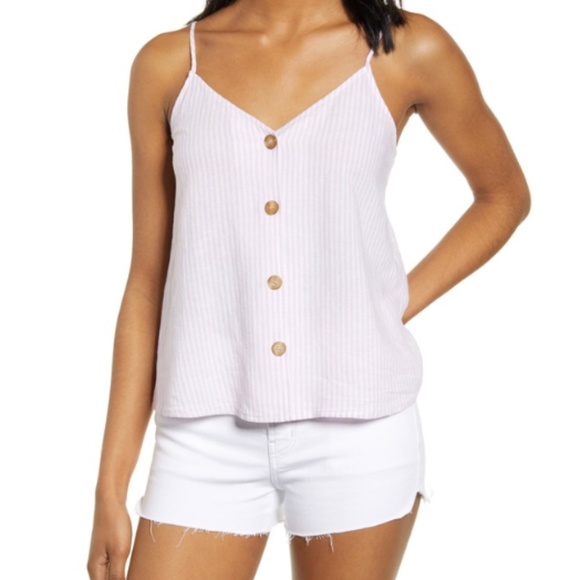 Pink Striped Button Tank - Picture 2 of 4